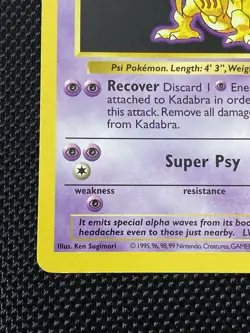 Pokemon Cards: Kadabra 32/102 Shadowless Base Set Uncommon LP/NM - Image 5