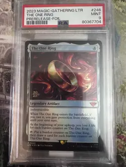 2023 Magic Gathering Lord Rings One Ring Prerelease Foil #246 PSA 9 MINT - Image 1