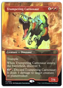 Trumpeting Carnosaur (Borderless) FOIL - The Lost Caverns of Ixalan - MTG - Near - Image 1