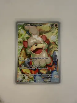 Pokemon TCG Twilight Masquerade Hisuian Growlithe Illustration Rare 181/167 - Image 1