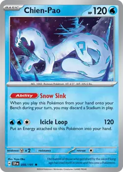 1x (EX) Chien-Pao - 056/191 - Holo Rare SV Surging Sparks Pokemon - Image 1