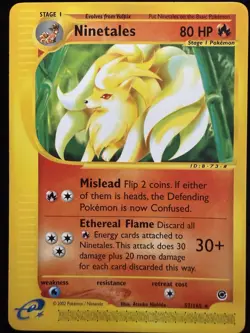 Pokemon Ninetales 57/165 Non-Holo Rare - 2002 Expedition Base Set - NM or Better - Image 1