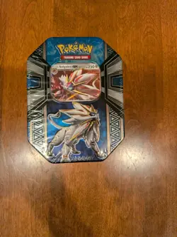 Pokemon TCG Tin- Alola Solgaleo GX Factory Sealed 2017 Sun & Moon Series. New - Image 1