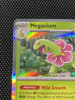 Meganium 001 Black Star Promo Stamped Prerelease Mega Evolutions Pokemon MEP NM - Image 2