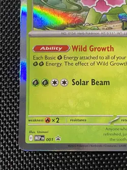 Meganium 001 Black Star Promo Stamped Prerelease Mega Evolutions Pokemon MEP NM - Image 5