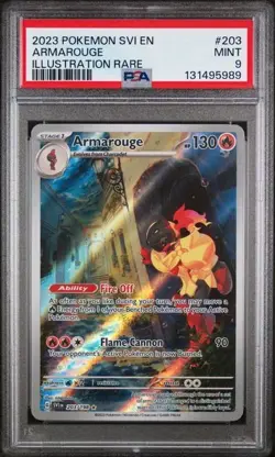 Armarouge 203/198 Pokemon TCG 2023 Illustration Rare SV1 PSA 9 Mint - Image 1