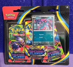 Pokemon TCG Phantasmal Flames 3 Pack Blister Weavile - Image 1