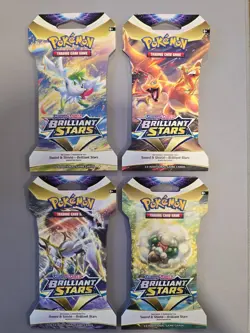 Pokemon Brilliant Stars Sleeved Booster Packs X4 - Image 1