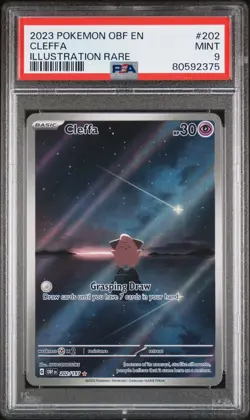 PSA 9 Graded Cleffa 202/197 SV03: Obsidian Flames Holo Pokemon MINT - Image 1
