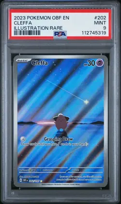 PSA 9 Graded Cleffa 202/197 SV03: Obsidian Flames Holo Pokemon MINT - Image 3