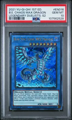 PSA 10 2021 Legendary Duelist Blue Eyes Chaos Max Dragon 1st Edition POP 4 - Image 1