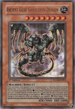 Yugioh Ancient Gear Gadjiltron Dragon SD10-EN001 Ultra Rare 1st Edition NM - Image 1