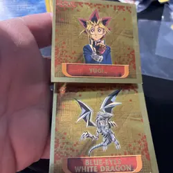 2002 Topps Yugioh Blue Eyes White Dragon #5 Yugi #7 GOLD Sticker Collection - Image 4