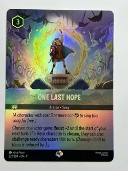 One Last Hope (Epic) Cold Foil Fabled 222/204 NM Lorcana Card - Image 1