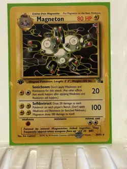 1st first Edition Holo Magneton #11/62 1999 Fossil Set Pokemon Card WOTC Vintage - Image 3