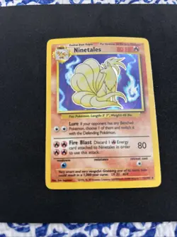 Pokemon TCG Ninetales Base Set Holo Unlimited Rare Card 12/102 MP Condition - Image 1