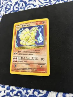 Pokemon TCG Ninetales Base Set Holo Unlimited Rare Card 12/102 MP Condition - Image 2