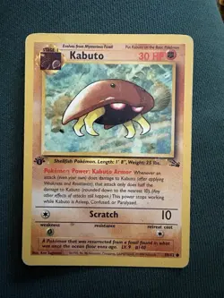 Pokemon TCG Kabuto Fossil 1st Edition Common Card 50/62 - Image 1
