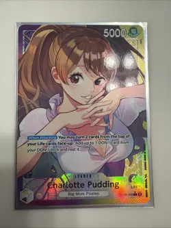 One Piece Card TCG Legends OP08-058 Charlotte Pudding Alt Art Leader ENG - Image 1