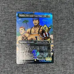 Wakka, Devoted Guardian Borderless Chocobo Track FOIL MTG Final Fantasy 0477 NM - Image 1