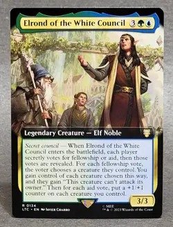 Magic MTG Elrond of the White Council Extended Art Rare Tales of Middle-earth NM - Image 1