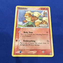 Pokemon Growlithe 55/92 Reverse Holo Stamped EX Legend Maker LP/MP - Image 1