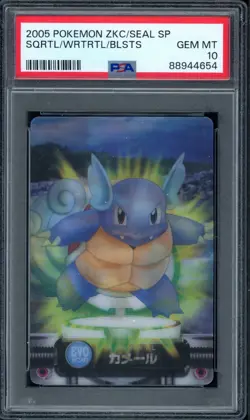 Pokemon PSA 10 Gem Mint 2004 Carddass Zukan Blastoise Evolution Line Lenticular - Image 1