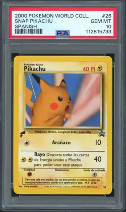 Pokemon PSA 10 Gem Mint Pikachu World Collection Spanish Pikachu #26 - Image 1
