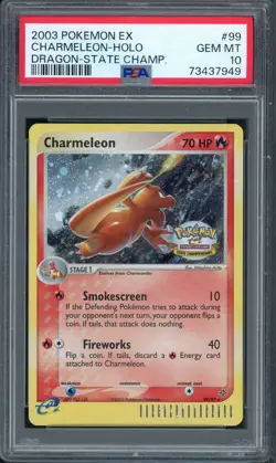 Pokemon PSA 10 Gem Mint EX Dragon State Championships Stamp Charmeleon 99/97 - Image 1