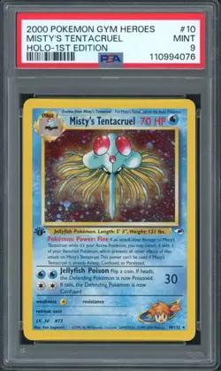 Pokemon PSA 9 Mint 1st Ed. Gym Heroes Holo Misty's Tentacruel 10/132 - Image 1