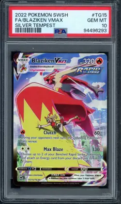 Pokemon PSA 10 Silver Tempest: Trainer Gallery Full Art Blaziken VMAX TG15/TG30 - Image 1