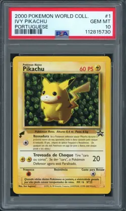 Pokemon PSA 10 Gem Mint Pikachu World Collection Portuguese Pikachu #1 - Image 1
