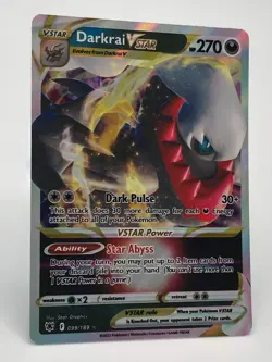 2022 Pokemon Darkrai VSTAR 099/189 Swsh10: Astral Radiance Holo - Image 3