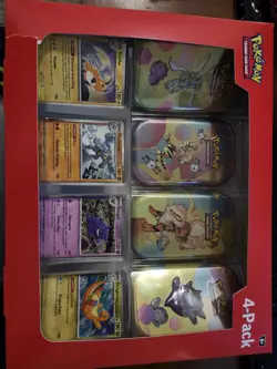 Pokemon 151- Mini Tin 4 Pack. Sams Club Exclusive. Box slight damage and tear - Image 1