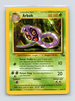 Pokemon TCG Arbok 31/62 Fossil Unlimited LP - Image 1