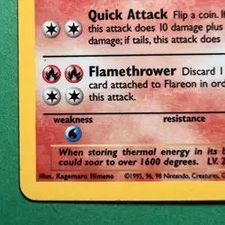 Pokemon TCG Flareon 3/64 Rare Holo Unlimited Jungle Set LP - Image 4