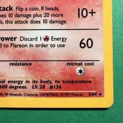 Pokemon TCG Flareon 3/64 Rare Holo Unlimited Jungle Set LP - Image 5