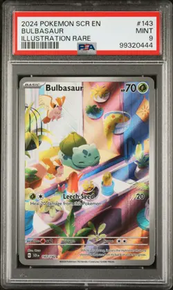 2024 POKEMON SCR EN-STELLAR CROWN ILLUSTRATION RARE #143 BULBASAUR PSA 9 - Image 1
