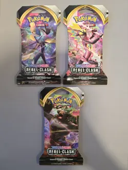 Pokemon Rebel Clash Sleeved Booster Packs X3 - Image 1