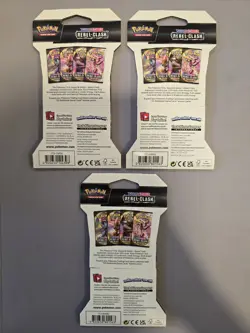 Pokemon Rebel Clash Sleeved Booster Packs X3 - Image 2