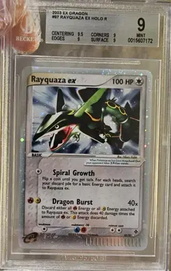 2003 Pokemon Ex Rayquaza Ex-Holo Dragon #97 BGS 9 Mint - Image 1