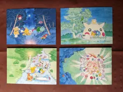 Pokemon Japanese Postcard lot of 4 vintage Keiko Fukuyama Pikachu special set - Image 1
