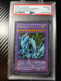 YuGiOh PSA 7 Dragon Master Knight UE02-EN001 Ultra Rare Ultimate Edition Promo - Image 1