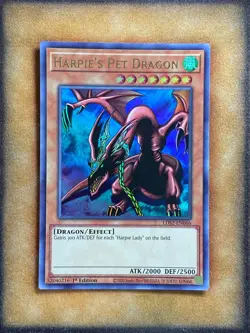Yugioh Harpie's Pet Dragon LDS2-EN066 Ultra Rare 1st Ed GOLD NM - Image 1