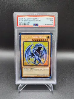 Yu-Gi-Oh Blue Eyes White Dragon 1st Edition Secret Rare BLMM-EN001. PSA 7 - Image 1