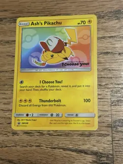 Ash's Pikachu TCG SM108 2017 Promo Card Pokemon 'I Choose You' Pokemon tcg - Image 1