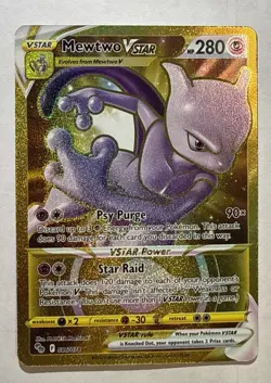 Pokemon Go Gold Mewtwo VSTAR Holo Ultra Rare Card 086/078 Pokemon TCG - Image 2