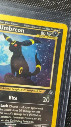 Pokemon Umbreon 13/75 Holo Card with Heart Swirl Neo Discovery 2001 - Image 3