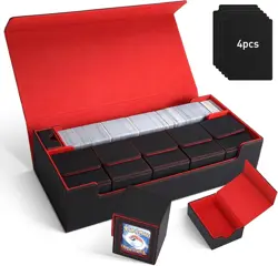 MTG Card Storage Box TCG Deck Case Holds Fits 5 Windows Decks Card Box Or 180... - Image 2
