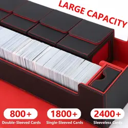 MTG Card Storage Box TCG Deck Case Holds Fits 5 Windows Decks Card Box Or 180... - Image 3